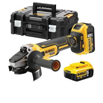   DeWALT DCG405P2 akkus sarokcsiszoló, kefe nélküli, 125mm, 18V/5Ah Li-Ion