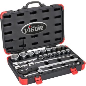 3/4" Dugókulcskészlet 21 részes, V2318, VIGOR